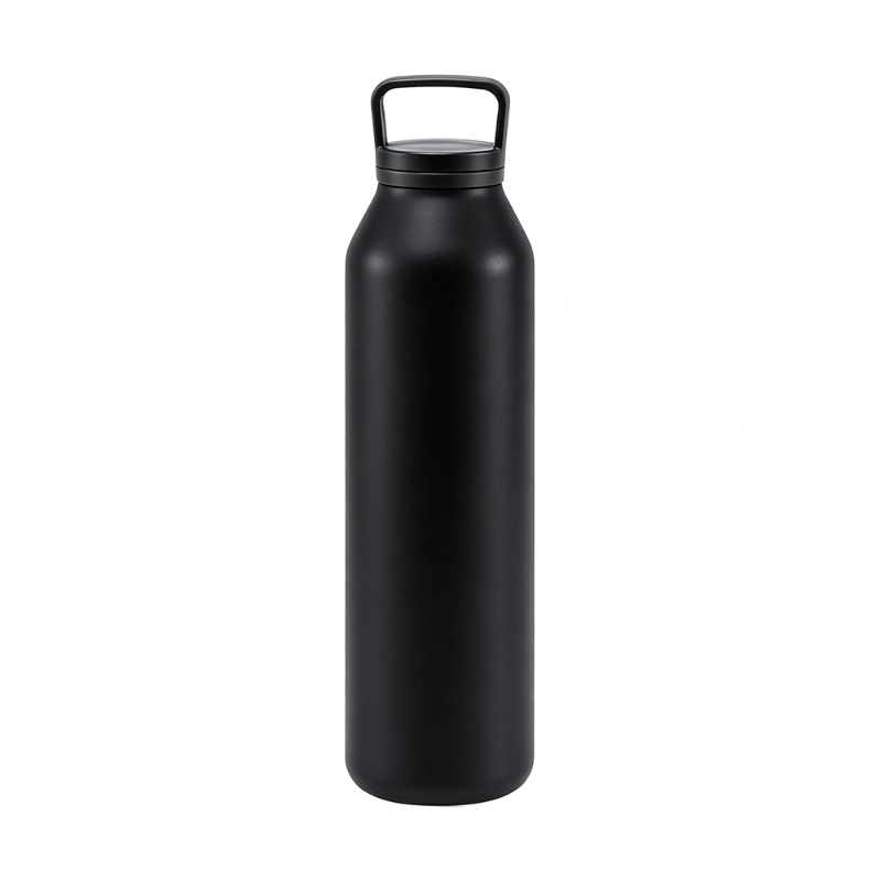 Bouteille en métal noir