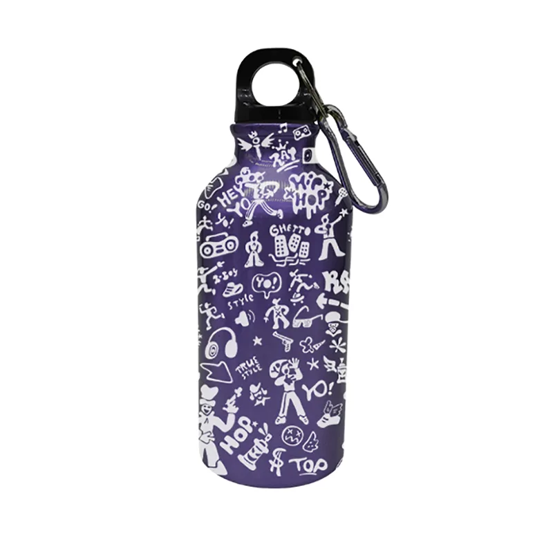 Bouteille de sport en acier inoxydable Purple Graffiti Street Art